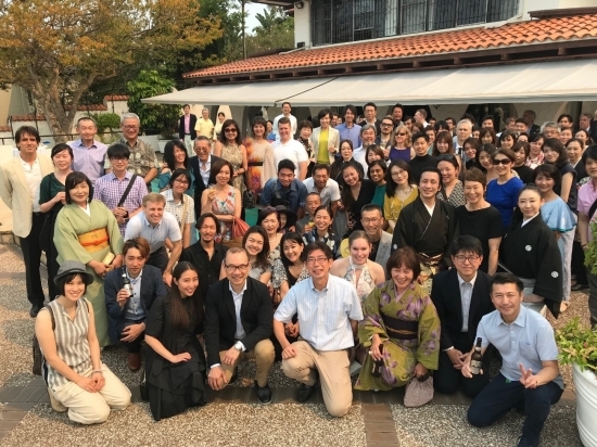 At the get-together with organizers, performers and volunteers of Japanese cultural festivals