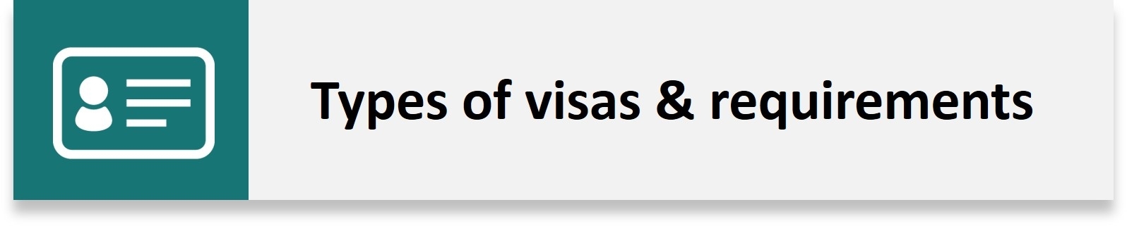 Types of visas & requirements